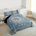thumbnail image 3 of jejeloiu Ancient Bohemian Flower Bedding Comforter Set,Watercolor Mandala Twin Comforter Sets,Blue Gray Bedding Set For Men Women,Luxury Bedroom Decor Reversible,2-Piece, 3 of 8