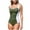 Olive Green, variant on Elegant Solid Color One Piece Swimsuit for Women Simple Design Slim Fit Comfortable Swimwear for Summer Beach Holiday