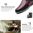 thumbnail image 4 of Mocassins Décontractés pour Hommes Mode Simples en Cuir Marche Oxford Respirants Confortables à Enfiler Pantoufles Rouges 12.5 US, 4 of 7