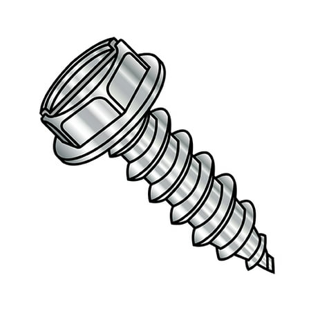 

10-16X1 3/4 Slotted Ind Hex Wash Self Tapping Screw Type AB Fully Threaded 18-8 Stainless Ste (Pack Qty 1 000) BC-1028ABSW188
