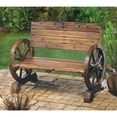 thumbnail image 2 of Zingz & Thingz Wagon Wheel Outdoor Garden Bench - 42.25" - Brown, 2 of 3