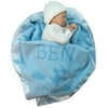 Personalized Airplane Baby Blanket for Boys - Blue
