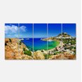 thumbnail image 2 of Lindos Bay Greece Panorama - Landscape Photography Canvas Print, 2 of 3
