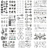 20 Sheets Fake Black Tiny Temporary Tattoo Body Sticker Hand Neck Wrist ...