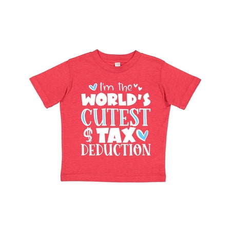 

Inktastic I m the World s Cutest Tax Deduction Blue Hearts Gift Toddler Boy or Toddler Girl T-Shirt