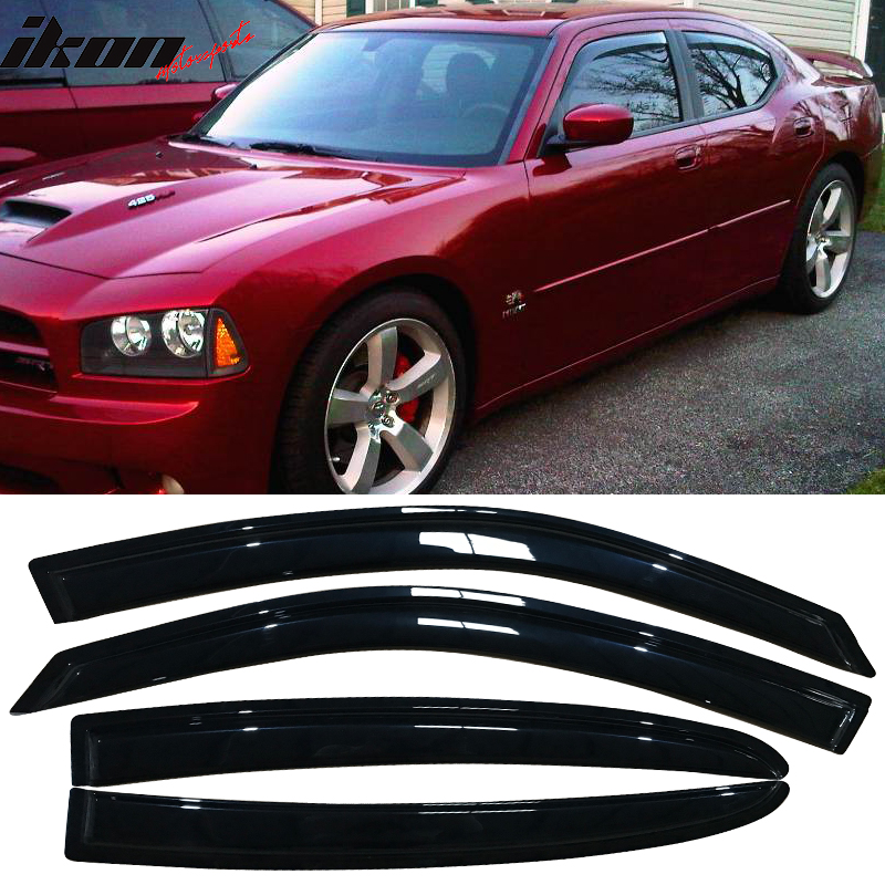 Dodge Charger 2011-2019 Tape-On Wind Deflector Vent Visor Shades 4pc