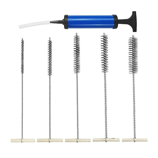 Juego de cepillos para limpieza de tuberías, limpiador de tuberías, piezas pequeñas versátiles, cepillo de taladro inoxidable, agujero de taladro, shamjiam Cepillo de limpieza