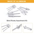 thumbnail image 4 of GFDYREE 495 Pcs Kit d'Assortiment de Rivets en Aluminium, Rivets Pop Rivets Aveugles 9 Tailles Assorties (495), 4 of 7