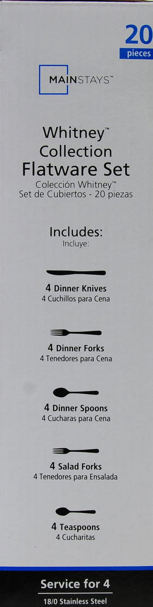 Mainstays Colonial 20 Piece Stainless Steel Flatware Set