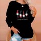 thumbnail image 4 of Tops de mujer Suéter de cuello redondo con estampado navideño Blusa suelta Sudadera sin capucha Pompotops FGAJ19891, 4 of 7
