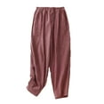 thumbnail image 2 of ZyeKqe Womens Pants Casual Loose Wide Leg Capris High Waist Pants Cropped Trousers Summer Outfits, 2 of 3