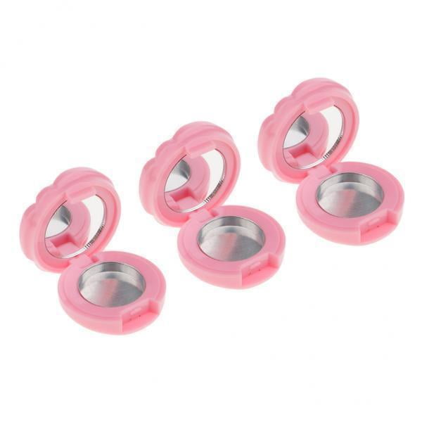 Bunblic 3-6pack 3PCS Empty Makeup Palette Powder Eyeshadow Blush Lip Gloss DIY Case Pink 3 Pcs