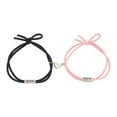 thumbnail image 5 of iaksohdu 1 Pair Magnetic Bracelet Heart-shaped BFF Letter Print Knotted Elastic Rope Adjustable Dress Up Gift Men Women Woven Bracelets Couple Jewelry Fashion Accessory, 5 of 8