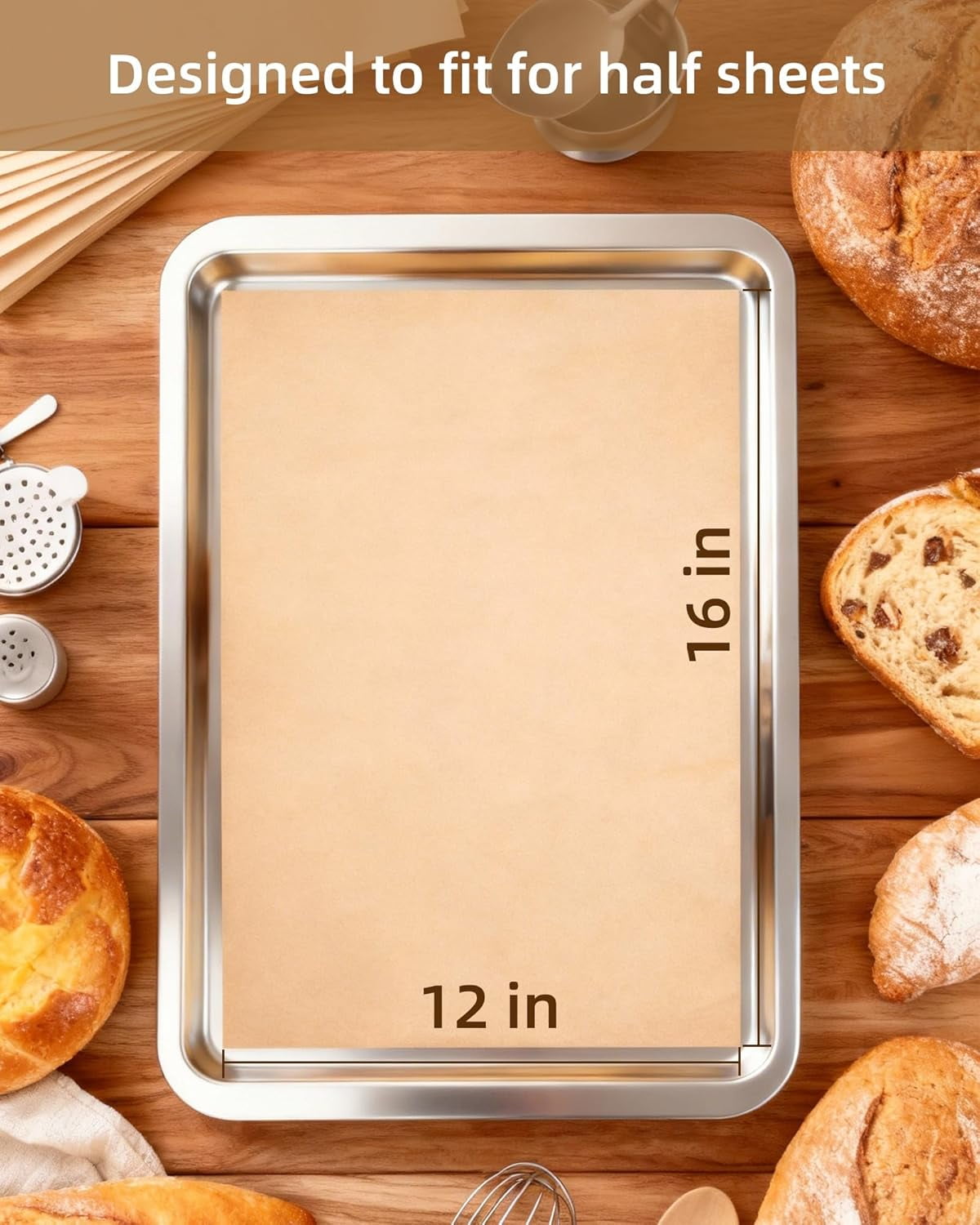220 Count Parchment Paper Sheets for Baking 12x16 Inch, Precut Non-Stick Unbleached Paper, Half Sheet Pan Liners Oven, Cooking, Grilling, Air Fryer, Steaming