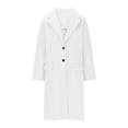 thumbnail image 3 of HTNBO Women Trench Coat Long Sleeve Pea Coat Open Front Long Jacket Office Formal Pea Overcoat Outwear, 3 of 4
