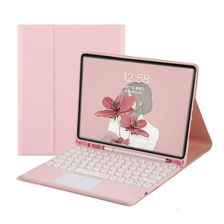 For iPad Mini 6th Generation Keyboard Case Touchpad Detachable Keyboard with Pencil Holder Round Key Color Slim Smart Cover for iPad Mini 6th Gen