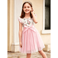 thumbnail image 5 of Lanbubble Girls Floral Tulle Dress Flutter Sleeve Tutu Princess Party Dress 3-7 Years, 5 of 9