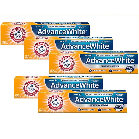 Arm & Hammer Advance White Extreme Whitening Toothpaste Clean Mint - 6 Oz- Pack Of 5