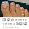 Short On Toenails Square False Toenail Glossy Cute Acrylic Toe Nails