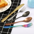 thumbnail image 2 of Copper Silverware Set for 4, MDEALY 20 Piece Modern Flatware Utensil Set for 4, Include Dinner Knife,Dinner Forks,Dinner Spoons,Salad Forks,Teaspoons, Dishwasher Safe, 2 of 6