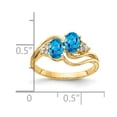 thumbnail image 2 of 14k 6x4mm Oval Blue Topaz A Diamond ring, 2 of 3
