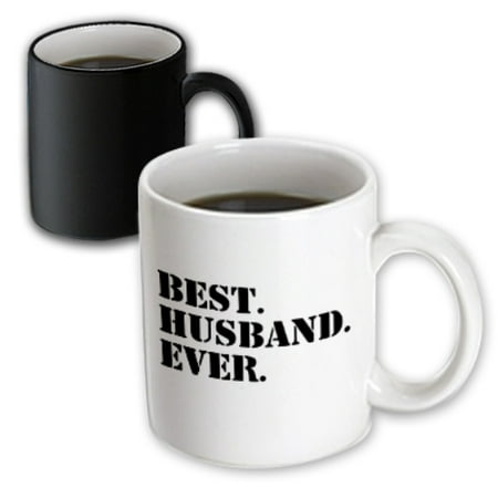 1st Anniversary Gift For Him 3dRose Best Husband Ever - Romantic love gift for him, Anniversary, Valentines Day, Magic Transforming Mug, 11oz ()