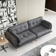 thumbnail image 3 of 78.7''W Modern Accent Sofa, Comfy Sofa Couch with Solid Wood Frame, 3-Seater Tufted Sofa with Sturdy Metal Legs for Living Room, Bedroom, Apartment, Dark Grey, 3 of 7