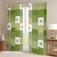 thumbnail image 2 of jejeloiu Modern Geometric Plaid Blackout Curtains Set of 2 (52x84 Each),Retro Rhombus Pattern Window Curtains,Green Polka Dots Curtains and Drapes For Girls Boys,Super Cozy Room Decor, 2 of 6