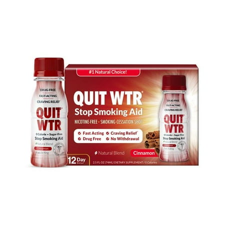 Quit WTR,Cinnamon,Nicotine-Free Smoking Cessation Detox Drink,12pk