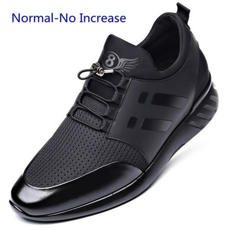 

COZOK [Leather And Mesh And Lycra Vamp] 6-8CM Increasing Men s Shoes Quality Breathable Casual Big Size Office Men Shoes