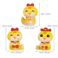 thumbnail image 2 of WASHWEPE Lunar New Year Miniature Snake Figurine 3Pcs Golden Resin 2.2X1.4X1.2In, 2 of 8