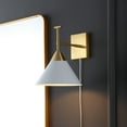 thumbnail image 2 of SAFAVIEH Velezia LED Gold Metal Wall Sconce with White Shade, 2 of 6