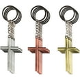 thumbnail image 1 of Cross Keychains - 12-Pack Metal Cross Key Chains, Jesus Key Rings, Religious Door Car Key Holders, Religious Favors for Christians, Silver, Copper, Gold, 1 of 9