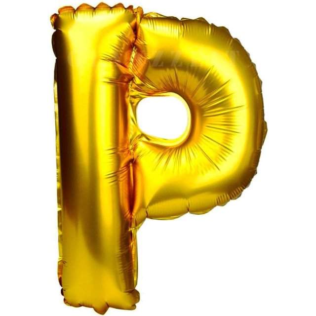 Glanzzeit 16 Inch Gold Foil Balloons Letters A - Z Numbers 0-9 Shower Birthday Wedding Party Decor (Letter P)