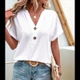 thumbnail image 3 of Tops Henley de Corta con Cuello en V para Mujer, Color , Talla M, 3 of 6