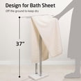 thumbnail image 2 of Standing Towel Rack Towel Rack Stand with Marble Base for Bathroom Floor SUS Stainless Steel Brushed Finish BTH, 2 of 9