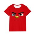 thumbnail image 1 of Tops de Manga Corta Linda con Impresión de Expresión Linda de Color Sólido para Niños Niños Niñas, Camiseta Cómoda Suelta para la Temporada Escolar, 1 of 8