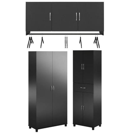 Home Square 3-Piece Set with 36  Utility Storage Cabinet and 3-Door Wall Cabinet