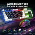 thumbnail image 2 of Wired Gaming Keyboard and Mouse and Mouse pad and Gaming Headset,Rainbow LED Backlit Keyboard,Over Ear Headphone with Mic,Gaming Mice,Mouse Pad,for PC Gamers and Xbox and PS4(Black/White), 2 of 7