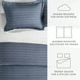 thumbnail image 5 of Noble Linens Navy Blue Diamond Pattern 2-Piece Duvet Cover Set, Twin/TwinXL, 5 of 10