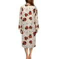thumbnail image 2 of Yuyamidu Cute Ladybug Womens Robes Daisy Long Nightgown Orange Zipper Front Bathrobe for Women Loose Long Sleeves Robe Sleepwear Size 4XL Casual Dressing Gown, 2 of 7