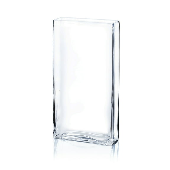 WGV Clear Rectangular Glass Planter Box Vase - 6" Long x 12" Height, Good quality, Heavy Weighted Base - 1 Pc