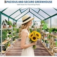 thumbnail image 3 of 6x8 FT Greenhouse Kit for Outdoors – Durable Aluminum Frame, Sliding Lockable Door, Adjustable Roof Vent, Gutter System, Easy Assembly–Black, 3 of 6