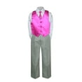 thumbnail image 2 of 4PC Shirt Gray Pants Vest & Necktie Set Baby Boy Toddler Kid Formal Suit Sm-7, 2 of 3