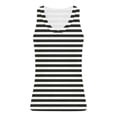 thumbnail image 3 of Uootdi Women's Tank Tops Sleeveless V Neck Striped Print Blouses Nautical Style Ribbed Knit Fabric Slim Fit Tops Gift, 3 of 7