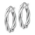 thumbnail image 2 of Leslie's Real 14kt White Gold Twisted Triple Twist Hoop Earrings; for Adults and Teens; for Women and Men, 2 of 3