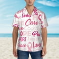 thumbnail image 2 of Disketp Hawaiian Shirts For Men,Breast Cancer Pink Ribbons Awareness Print Mens Casual Short Sleeve Button Down Shirts Beach Shirt, 2 of 7