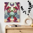 thumbnail image 4 of BCIIG  Cute Frog Pink  for Room Aesthetic Kawaii Christmas Girl Frog Vintage Animal Canvas Wall Art Print Painting Retro Wall Decor for Bathroom Kitchen, 4 of 5