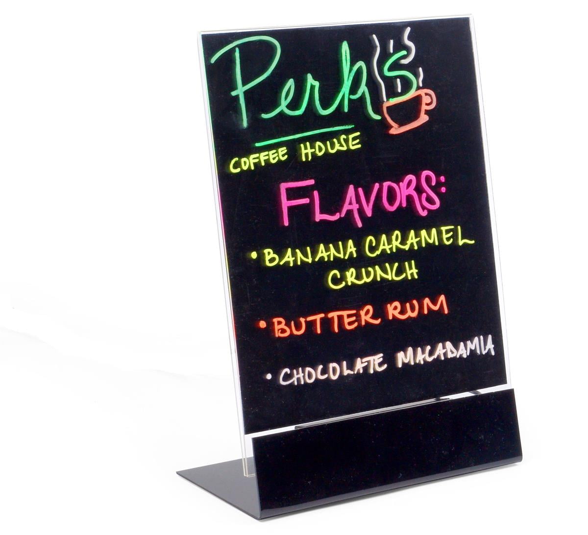 LED Illuminated Acrylic Writing Board With Table Mount, 85/8 x 123/16