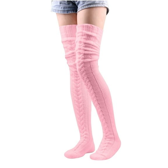 UAMVSH Knee High Socks Women Warm Knit Cozy Leg Warmers Thick over Knee High Stockings for Ladies